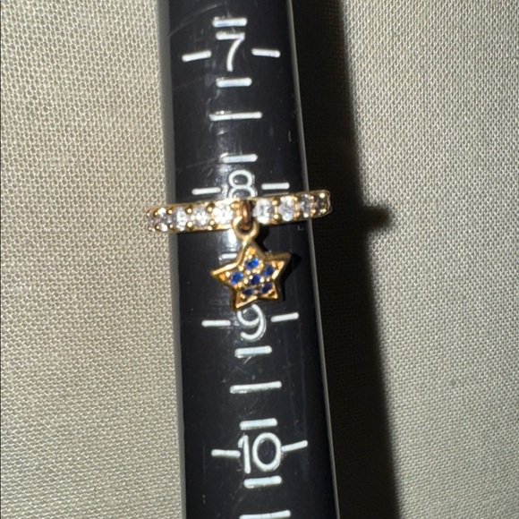 Kirks Folly Gold Plated Ring with Blue Star Charm - Picture 2 of 3